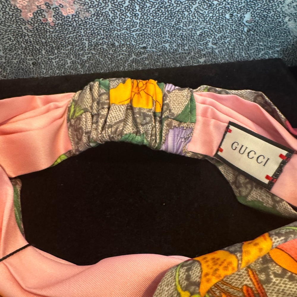 Gucci Pink and Orange Floral Hairband - Picture 8 of 8